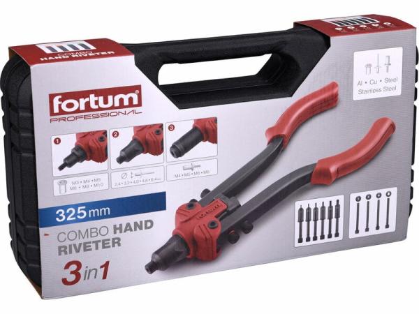 FORTUM Kliešte nitovacie 325mm na nity a matice M3-M10 a skrutky M4-M8 4770639 13