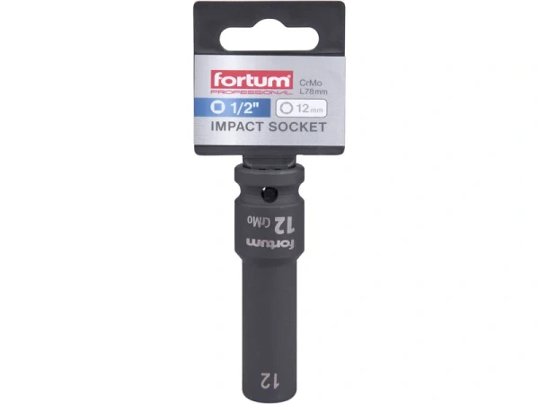 FORTUM 4703212 Kľúč nástrčný rázový, 1/2'', 12mm 1