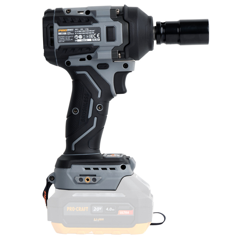 PROCRAFT Akumulátorový rázový uťahovák Industrial 20V 550Nm(bez aku a nabíjačky) IW550A 3
