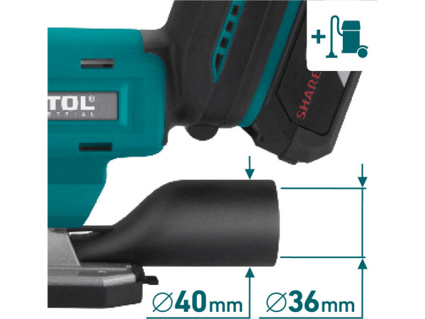 EXTOL INDUSTRIAL Píla priamočiara Share20V, 2Ah, zdvih 26mm, bezuhlíkový motor 8791824 3