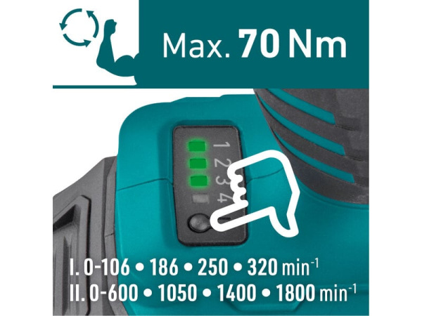 EXTOL INDUSTRIAL 8791805 Vŕtačka s príklepom Share20V, bez aku, 70Nm, bezuhlíkový motor 1