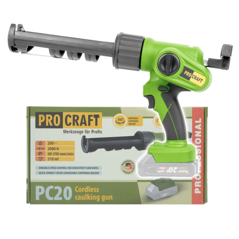 Akumulátorová vytláčacia pištoľ Procraft PC20bb (bez akumulátora a nabíjačky)