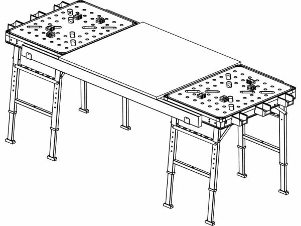 FORTUM 4759990 Stôl pracovný skladací 450kg, výška 73,5-88,5cm, pracovná doska 50x82cm 3