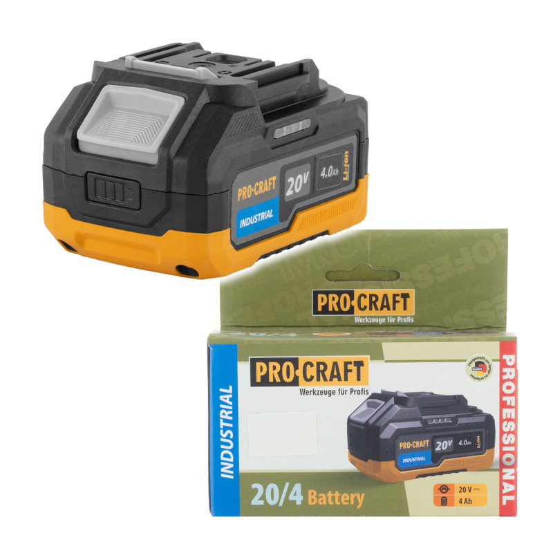 Baterie akumulátorová 20V Li-ion, 4000mAh Procraft 20/4 Industrial