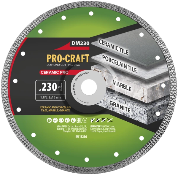 Diamantový rezný kotúč Ceramic PRO Procraft DM230