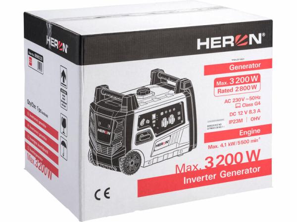 HERON Elektrocentrála digital invertor benzín 3,2kW/230V elektoštart a DO 8896222 9