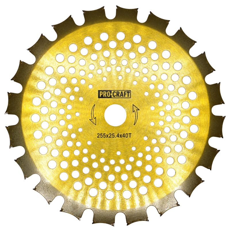 Nôž krovinorezu (kotúč) (D255*25.4) 40Т (obojstranný) (gold) PROCRAFT