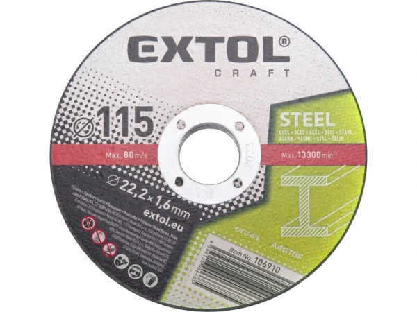 EXTOL CRAFT Kotúč rezný na kov 5ks, 115x1,6mm 106910