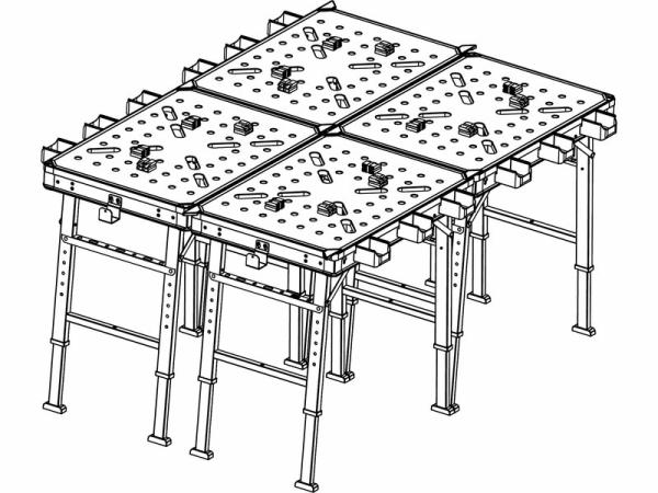 FORTUM 4759990 Stôl pracovný skladací 450kg, výška 73,5-88,5cm, pracovná doska 50x82cm 4