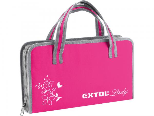 EXTOL LADY Sada náradia 39ks, ružové textilné puzdro 6596