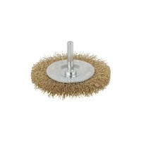 Wolfcraft Kotúč drôtený z mosadzného drôtu plochý ø 75mm so šesťhrannou stopkou, wolfcraft 2110000 1