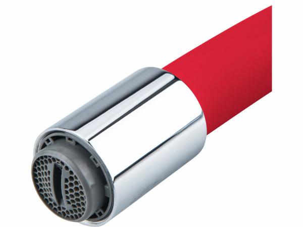 BALLETTO Batéria stojanková, flexibilné horné rameno červené, 550mm, lesklý chróm 81125