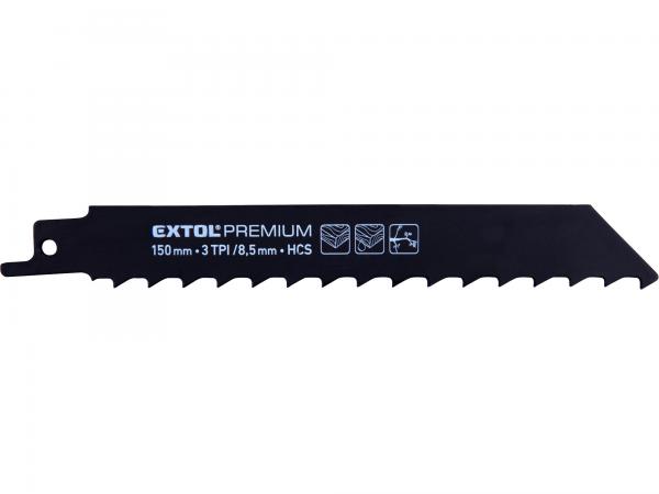 EXTOL PREMIUM Pilové plátky do chvostovj píly 3ks, HSC, 150x19x1,27mm na drevo 8806104