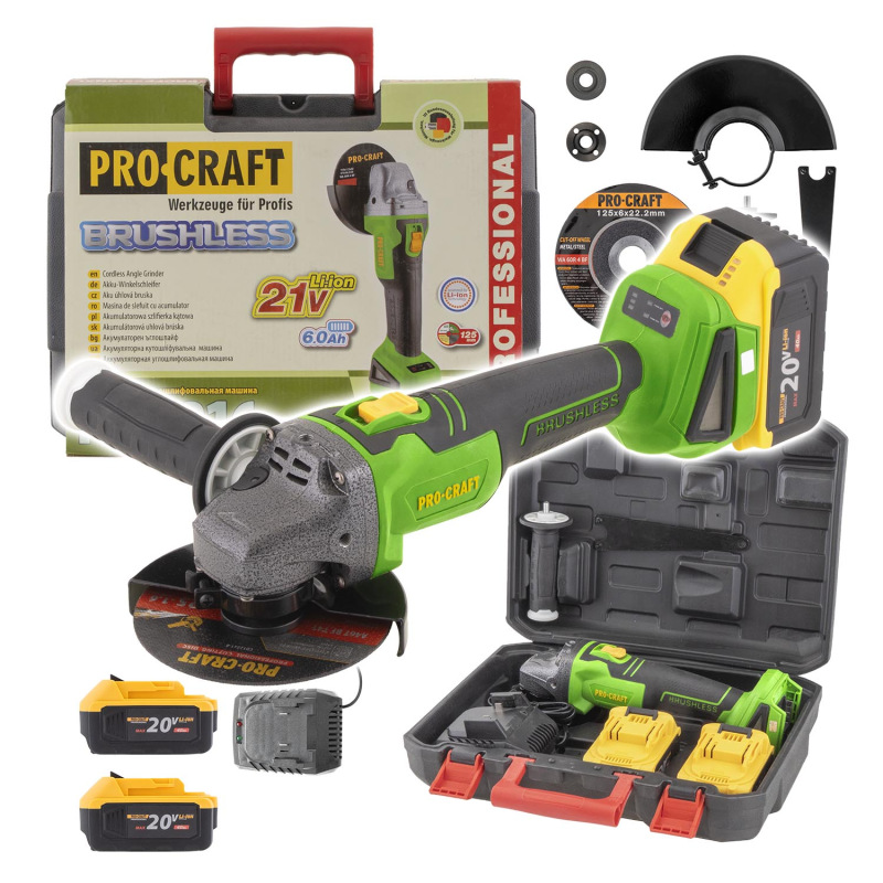 PROCRAFT Aku uhlová brúska 20V 125mmPWA216
