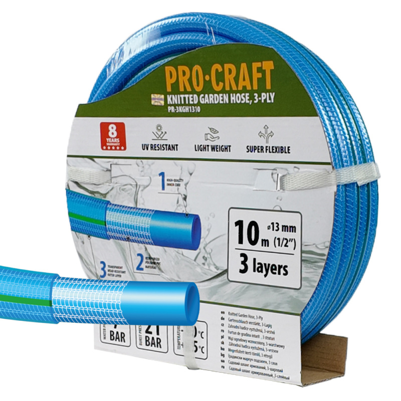 Záhradná hadica Procraft PR-3KGH1310 3 vrstvy, 1/2" 10 m