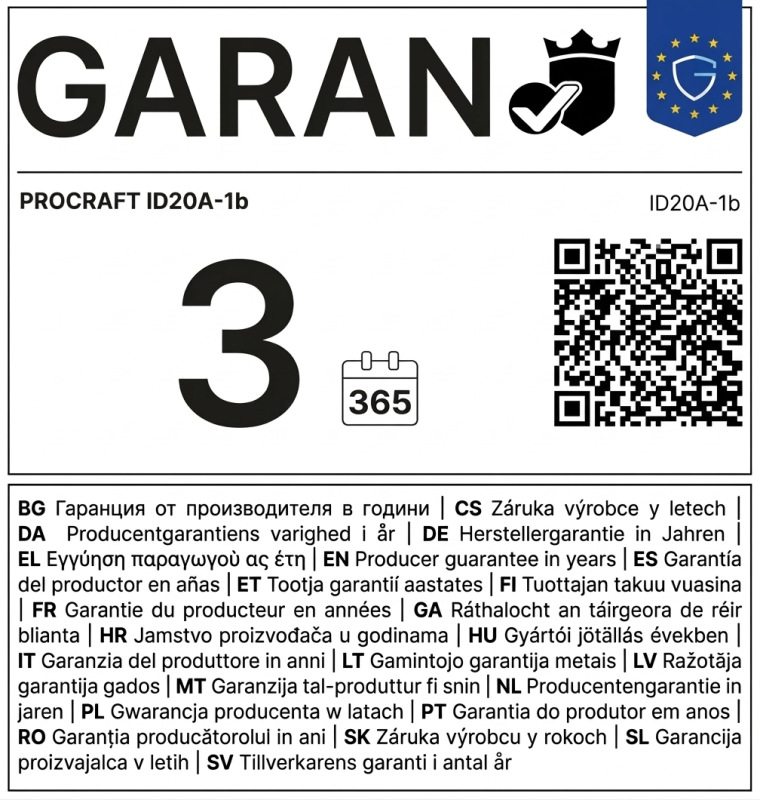 PROCRAFT Aku rázový utahovák Industrial 20V 180Nm(1 bateria) ID20A-1b 9