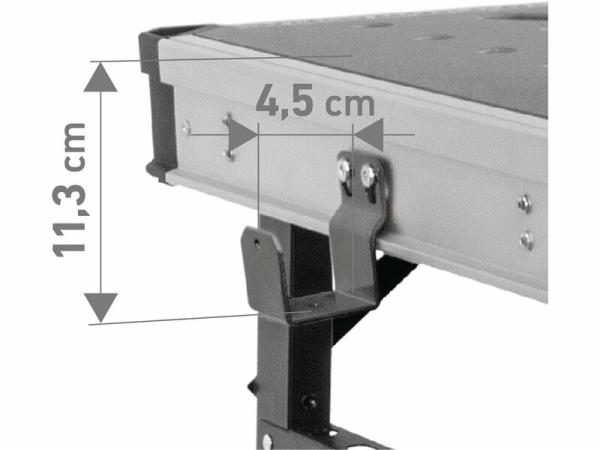 FORTUM 4759990 Stôl pracovný skladací 450kg, výška 73,5-88,5cm, pracovná doska 50x82cm 5