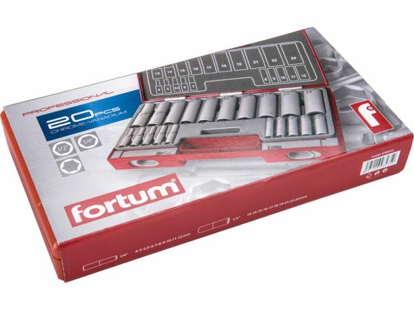FORTUM Sada nástrčných a zástrčných kľúčov 20-dielna 4700012