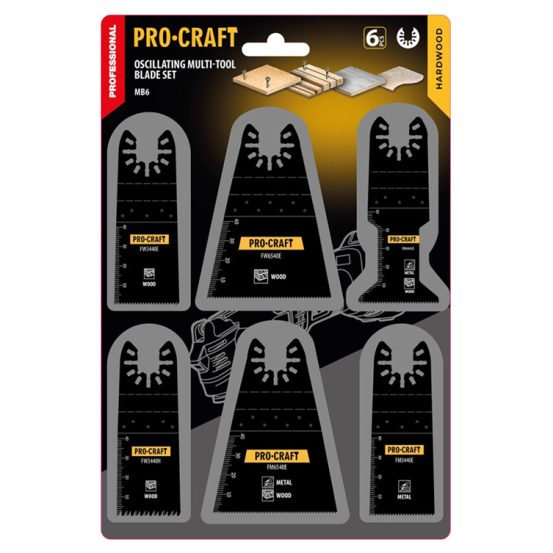 Sada nástavců pro multifunkční oscilační brusku Procraft MB6