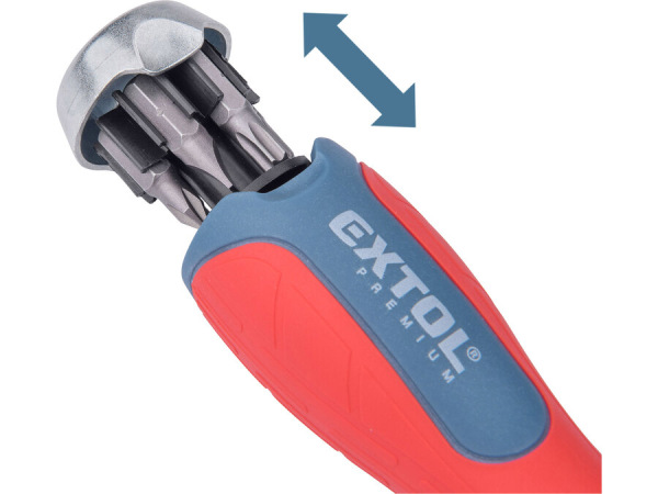 EXTOL PREMIUM 8819157 Skrutkovač račňový s bitmi, 43ks sada, plastová krabička, CrV 1