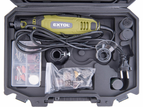 EXTOL CRAFT 404117 Brúska priama, 135W, 210ks príslušenstva, kufor 12
