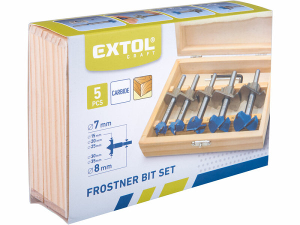 EXTOL CRAFT 902003 Sukovníky s SK plátkami a dorazom, 5-dielna sada, Ø15-20-25-30-35mm 3