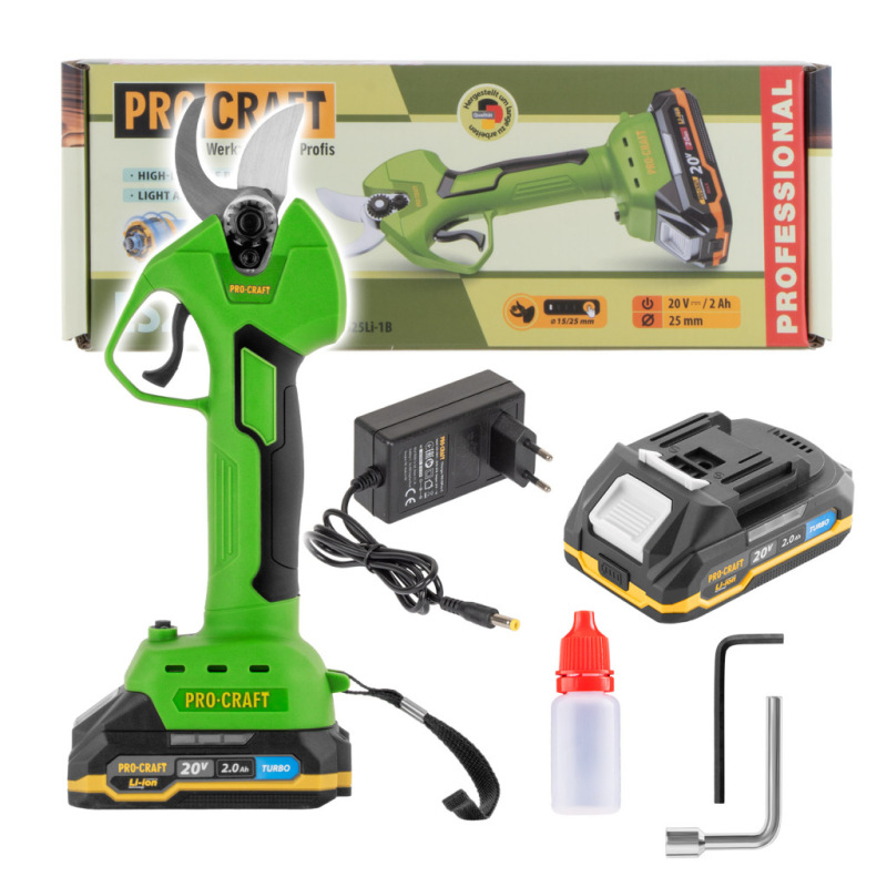 PROCRAFT Akumulátorové nožnice na vetvy 20V 15/25mm ES25Li