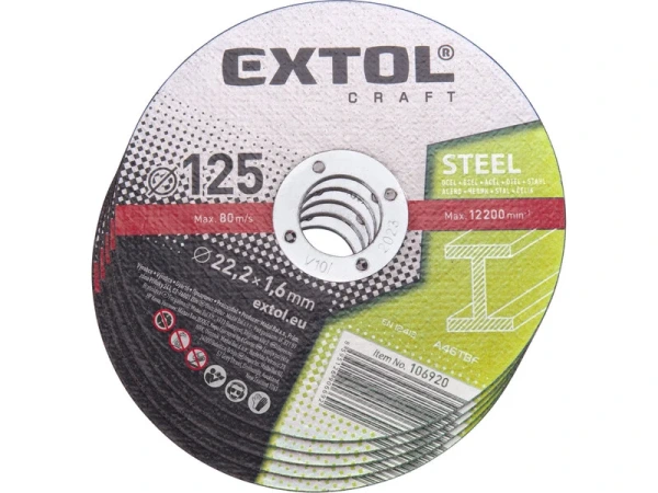 EXTOL CRAFT Kotúč rezný na kov 5ks, 125x1,6mm 106920 1