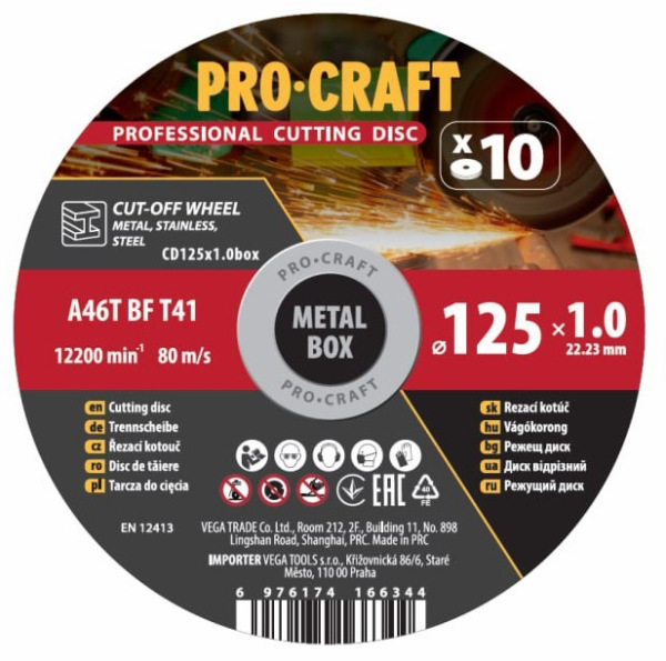 Sada rezacích kotúčov Procraft CD125x1.0b