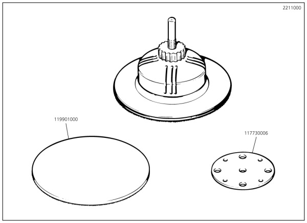 Wolfcraft Tanier unášací kombinovaný samolepiaci fixoflex pre brúsne kotúče ø 125mm so stopkou, wol 3