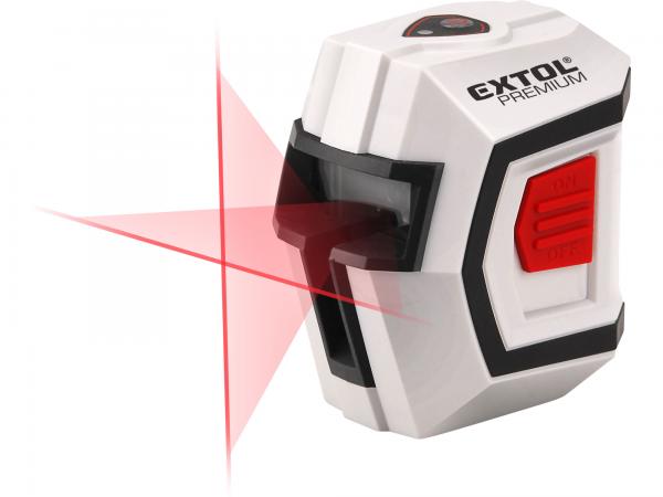 EXTOL PREMIUM Vodováha laserová samonivelačná, 1H1V, max. 10m / +-0,5mm, 210g 8823301