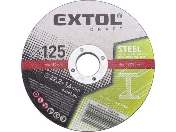 EXTOL CRAFT Kotúč rezný na kov 5ks, 125x1,6mm 106920