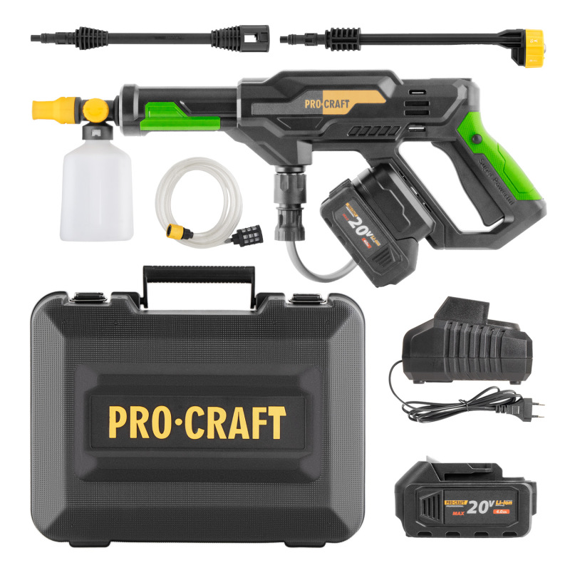 Sada aku tlaková myčka Procraft CW20 + baterie 20/4 a nabíječka 20/1