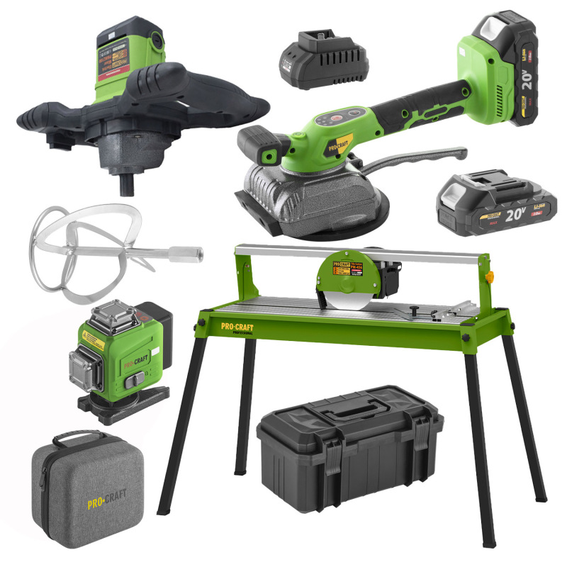 Sada na prácu s dlažbou a stavebnými zmesami Procraft BUILDSET