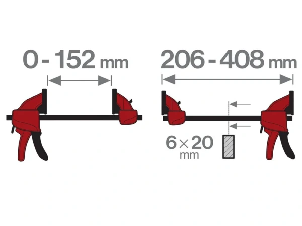 FORTUM 4755011 Svorka rýchloupínacia 150mm, rozovretie 205-405mm 2