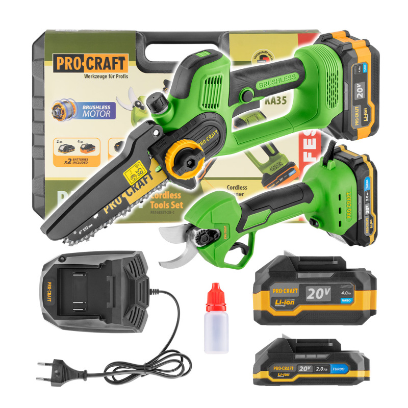 PROCRAFT Sada aku náradia 20V pílka a nožnice PA168SET