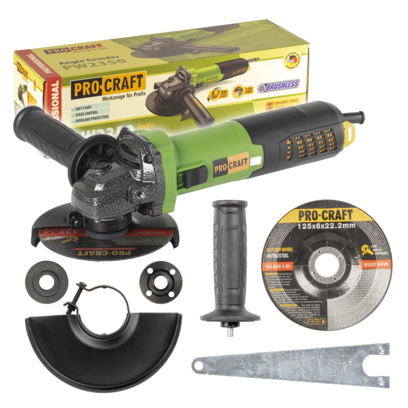 PROCRAFT Uhlová brúska 125mm 1300W PW2350